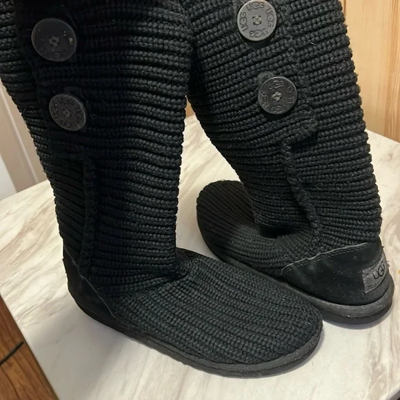 Ugg black tall Bailey button sweater boots - Picture 2 of 11